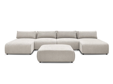 Canapé d'angle panoramique avec pouf BOBOCHIC JANA Canapé d'angle panoramique avec pouf BOBOCHIC JANA