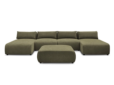 Panorama-Ecksofa mit Hocker BOBOCHIC JANA