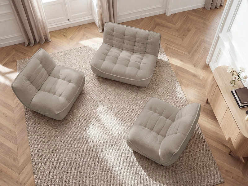 BOBOCHIC Divano 3 posti con pouf SERENA BOBOCHIC Divano 3 posti con pouf SERENA