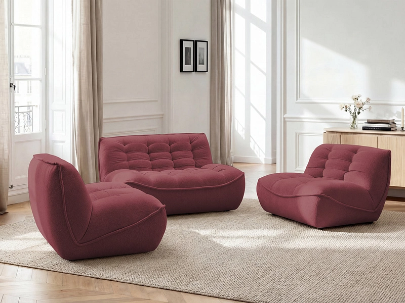 BOBOCHIC Canapé 3 places avec pouf SERENA