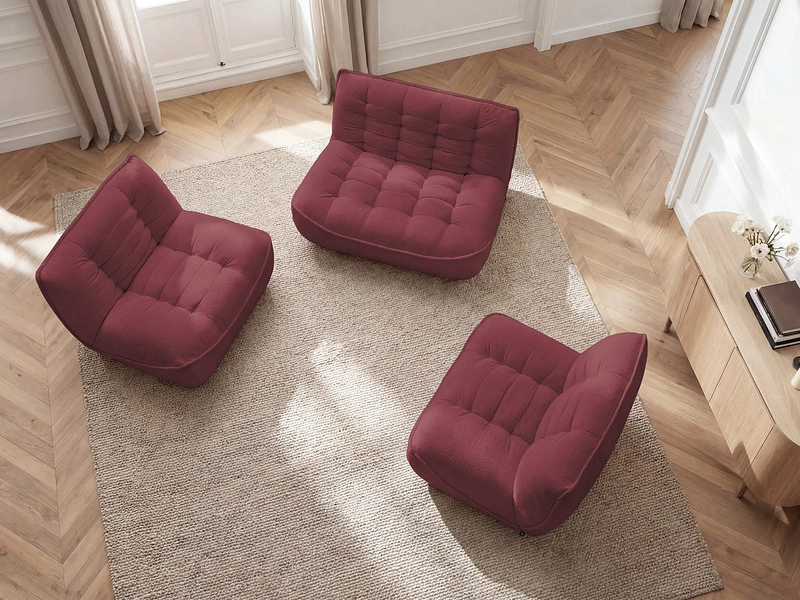 BOBOCHIC Canapé 3 places avec pouf SERENA