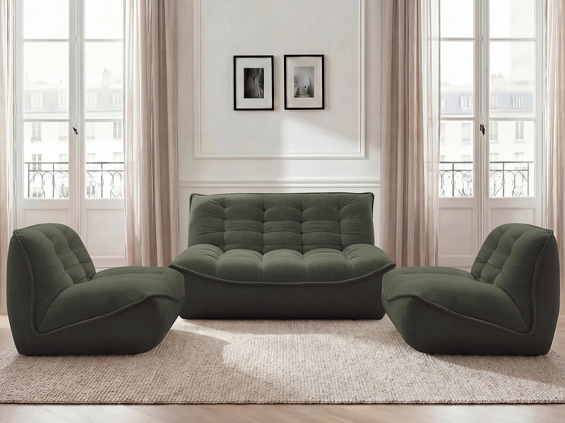 BOBOCHIC Canapé 3 places avec pouf SERENA BOBOCHIC Canapé 3 places avec pouf SERENA