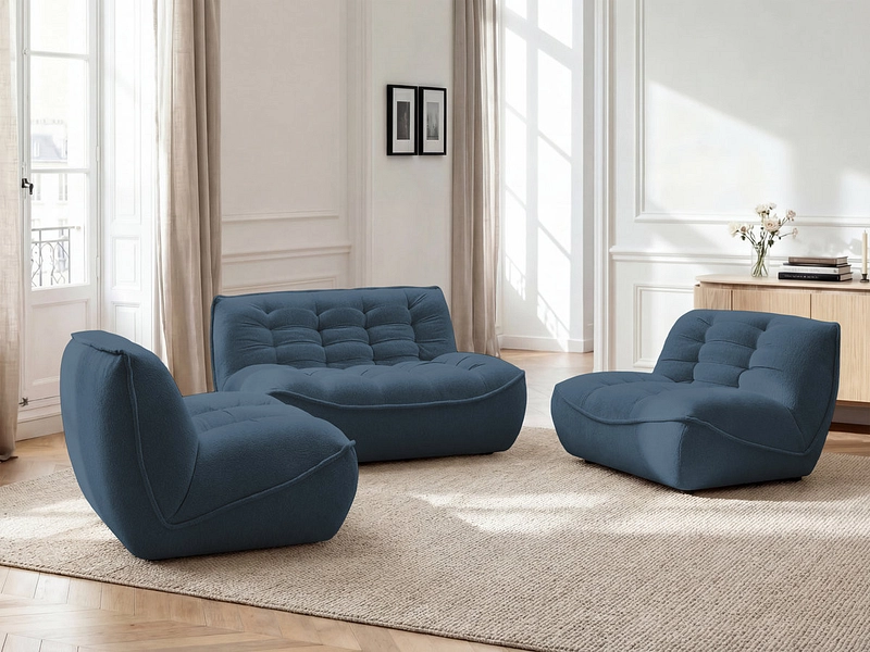 BOBOCHIC Divano 3 posti con pouf SERENA