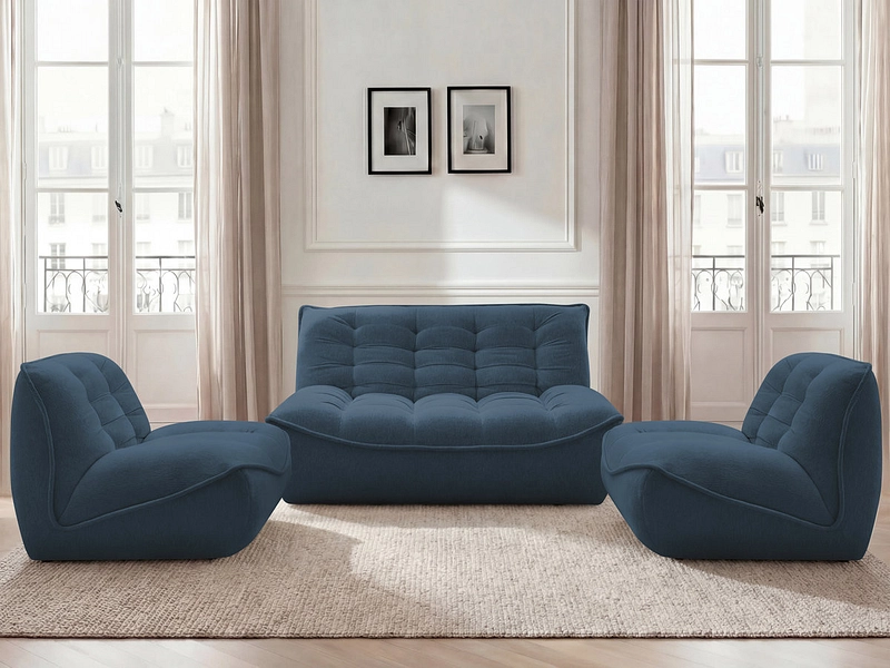 BOBOCHIC Divano 3 posti con pouf SERENA