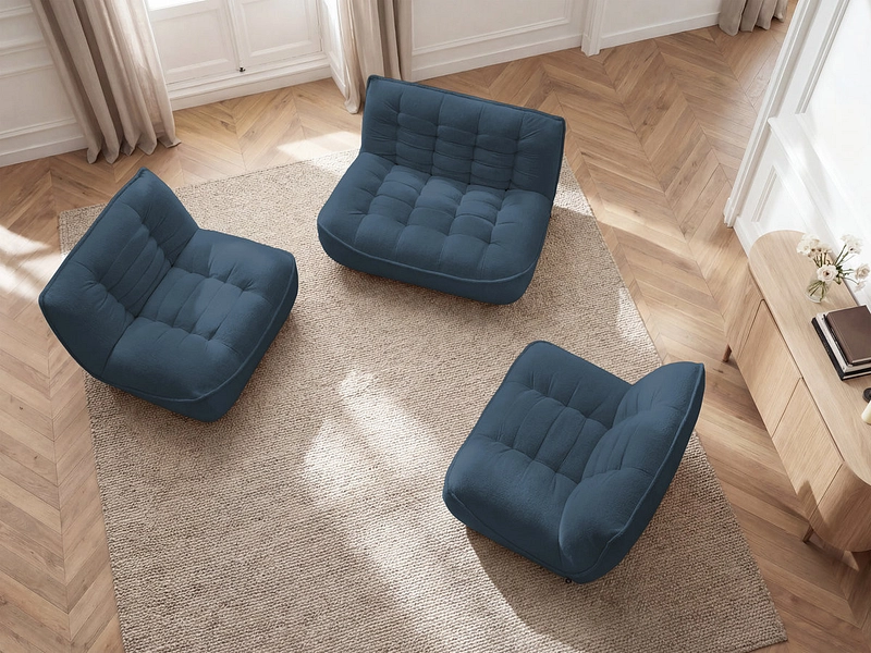 BOBOCHIC Divano 3 posti con pouf SERENA