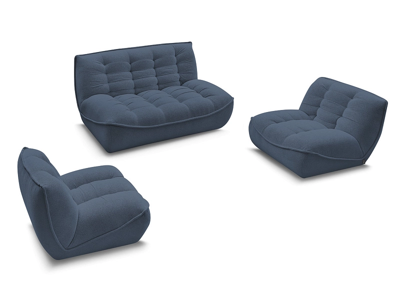 BOBOCHIC Divano 3 posti con pouf SERENA