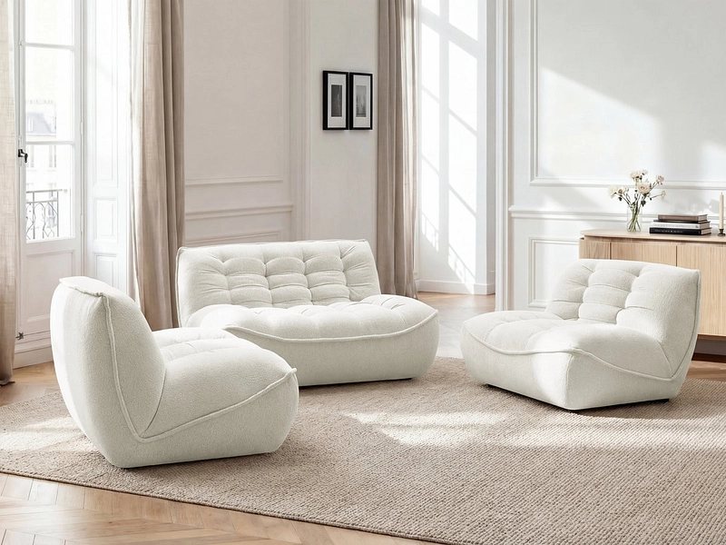 BOBOCHIC Divano 3 posti con pouf SERENA