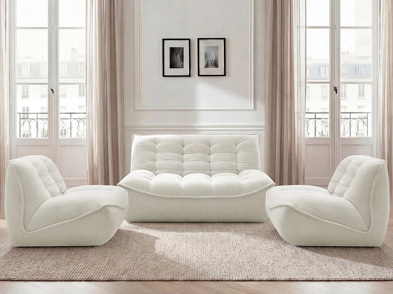 BOBOCHIC Divano 3 posti con pouf SERENA
