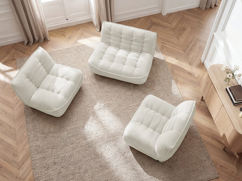 BOBOCHIC Divano 3 posti con pouf SERENA