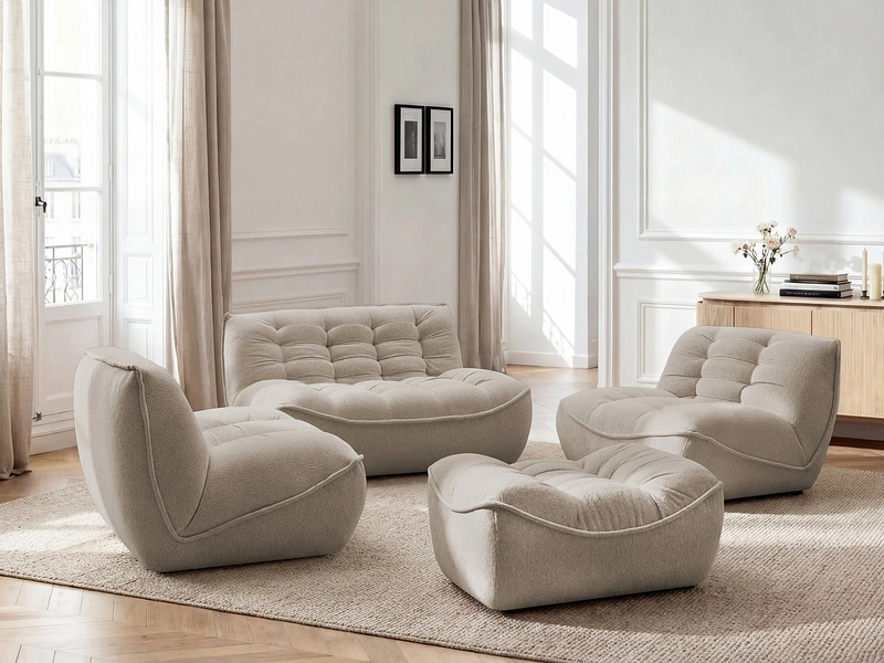 BOBOCHIC Canapé 3 places avec pouf SERENA BOBOCHIC Canapé 3 places avec pouf SERENA