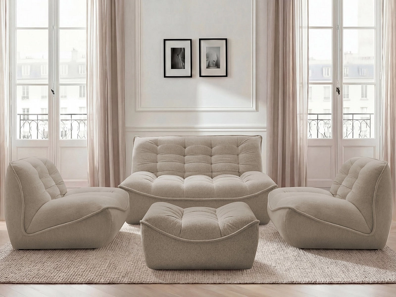 BOBOCHIC Canapé 3 places avec pouf SERENA BOBOCHIC Canapé 3 places avec pouf SERENA