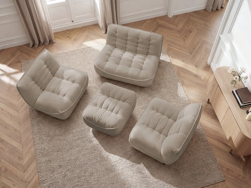 BOBOCHIC Canapé 3 places avec pouf SERENA BOBOCHIC Canapé 3 places avec pouf SERENA