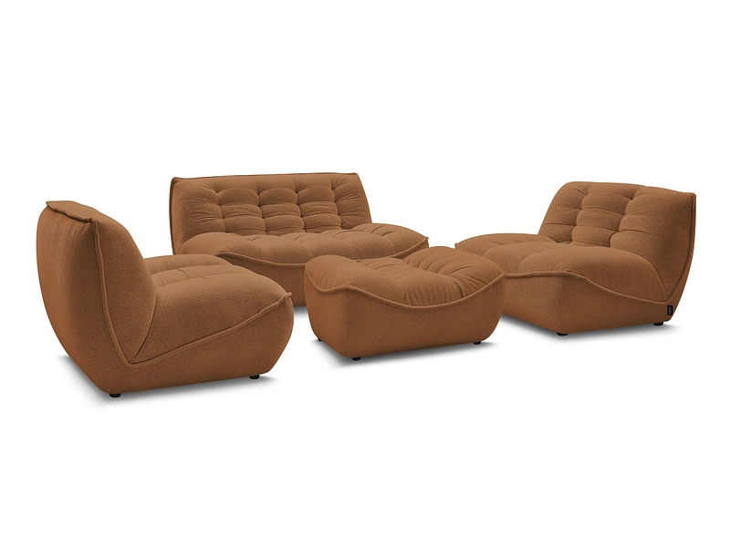 BOBOCHIC Canapé 3 places avec pouf SERENA