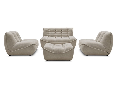 BOBOCHIC Canapé 3 places avec pouf SERENA