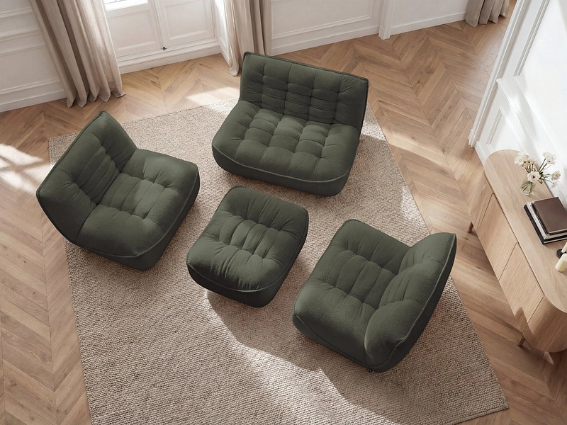 BOBOCHIC Divano 3 posti con pouf SERENA