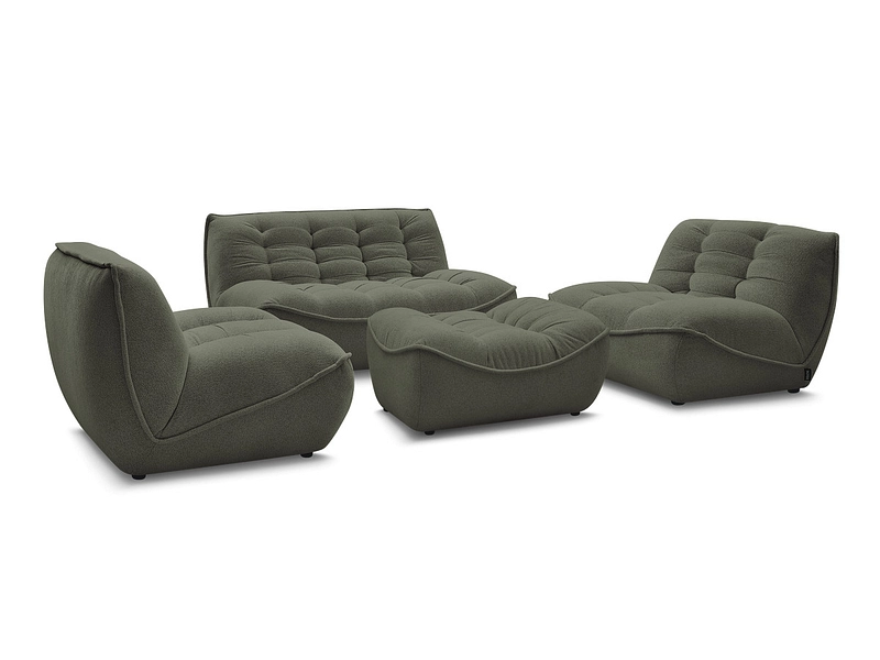 BOBOCHIC Divano 3 posti con pouf SERENA
