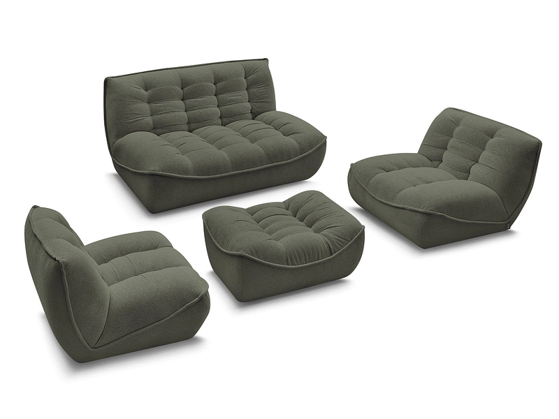 BOBOCHIC Divano 3 posti con pouf SERENA