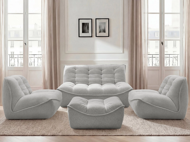 BOBOCHIC Canapé 3 places avec pouf SERENA BOBOCHIC Canapé 3 places avec pouf SERENA