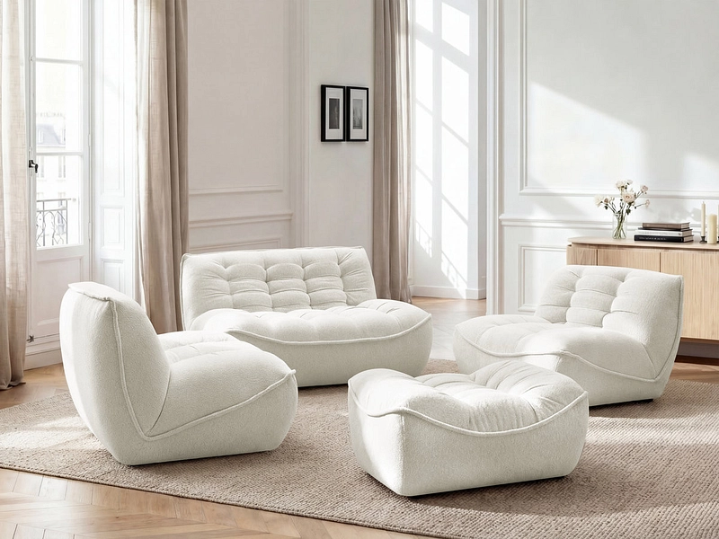 BOBOCHIC Canapé 3 places avec pouf SERENA BOBOCHIC Canapé 3 places avec pouf SERENA