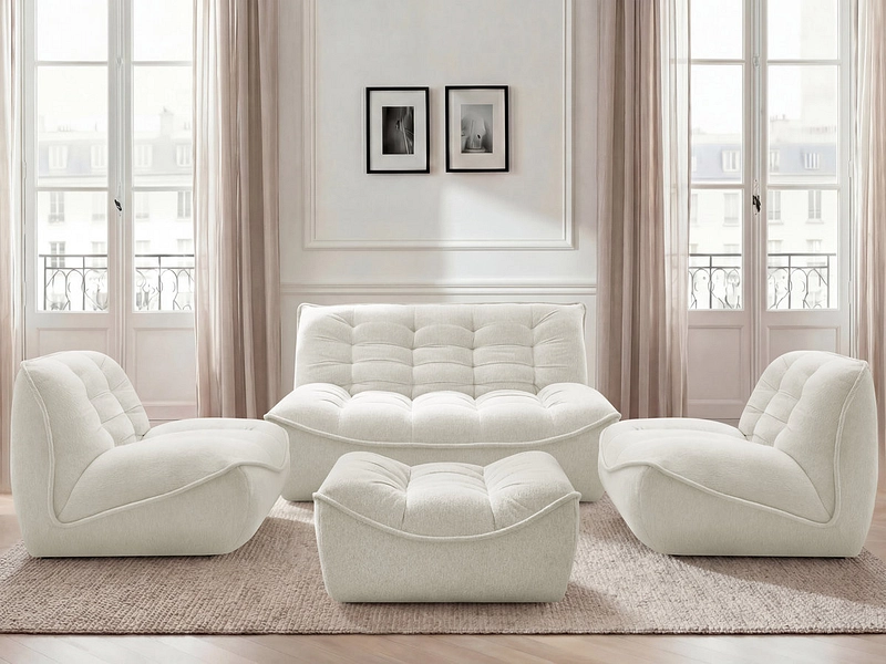 BOBOCHIC Canapé 3 places avec pouf SERENA BOBOCHIC Canapé 3 places avec pouf SERENA