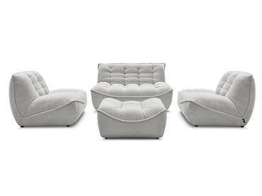 BOBOCHIC Canapé 3 places avec pouf SERENA