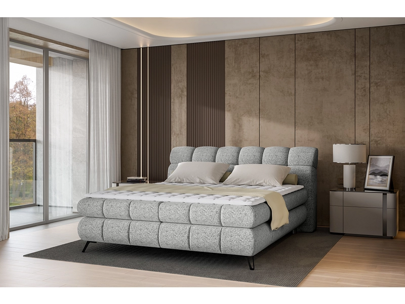 Boxspring EMILIE gris Boxspring EMILIE gris