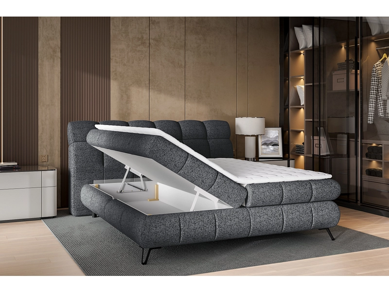 Boxspring EMILIE gris foncé