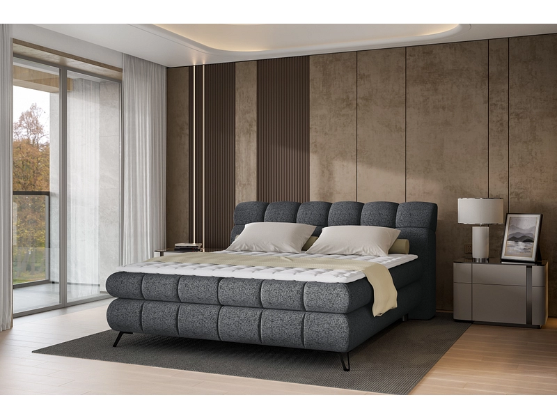 Boxspring EMILIE gris foncé