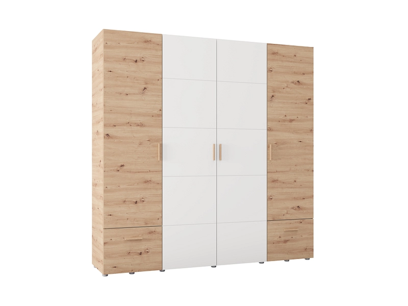 Armoire portes battantes HEWITT chêne artisan Armoire portes battantes HEWITT chêne artisan