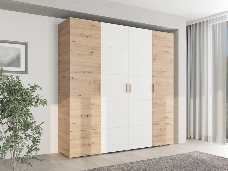 Armoire portes battantes HEWITT chêne artisan Armoire portes battantes HEWITT chêne artisan