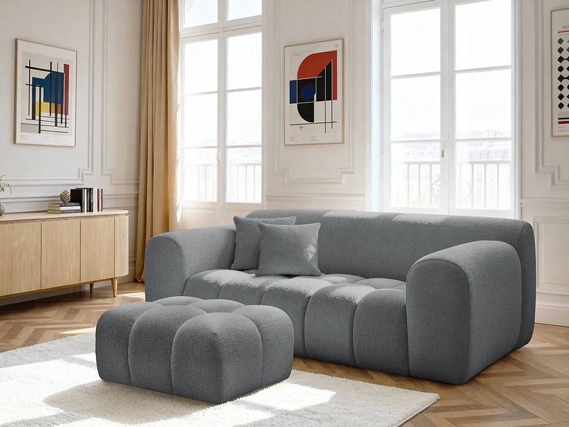 Divano 2 posti con pouf BOBOCHIC MELISSE