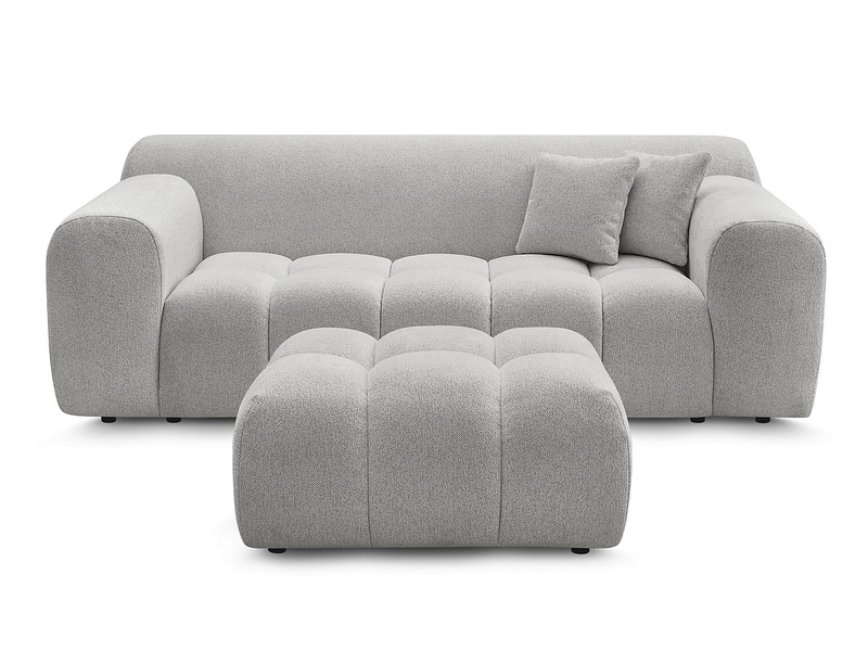 Canapé 2 places avec pouf BOBOCHIC MELISSE