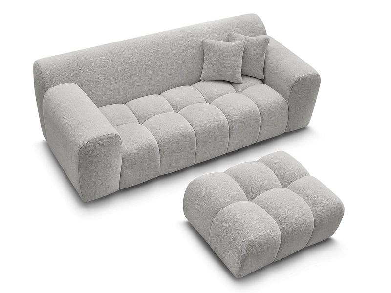 Canapé 2 places avec pouf BOBOCHIC MELISSE