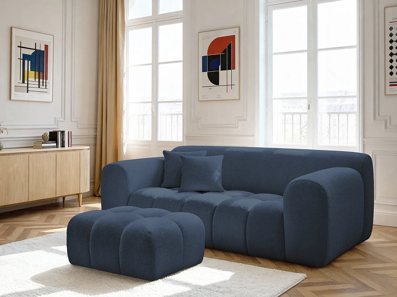 Divano 2 posti con pouf BOBOCHIC MELISSE