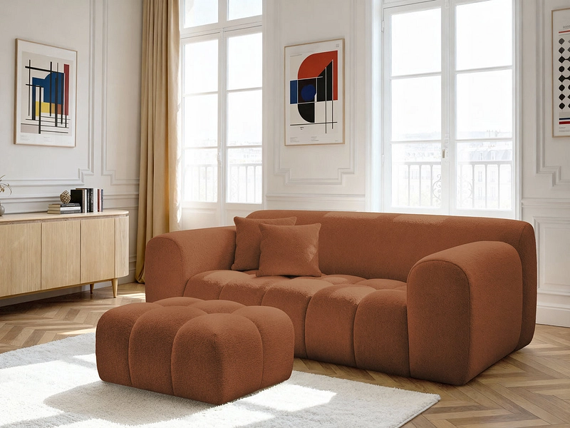 2er Sofa mit Hocker BOBOCHIC MELISSE