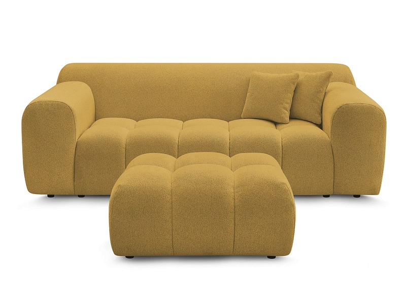 Canapé 2 places avec pouf BOBOCHIC MELISSE