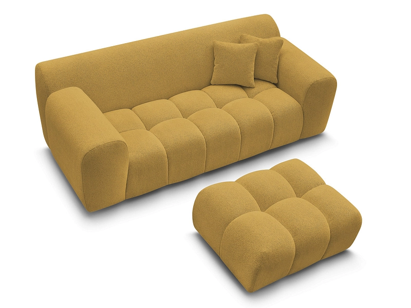 Canapé 2 places avec pouf BOBOCHIC MELISSE