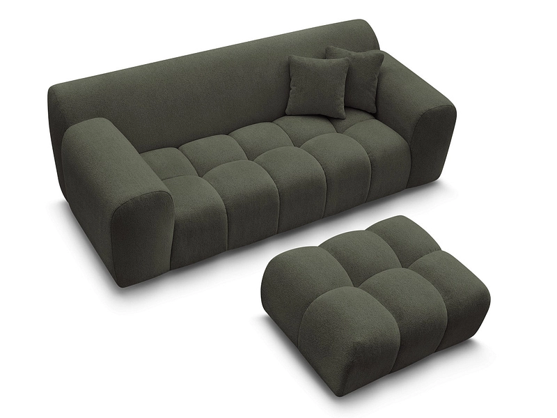 Canapé 2 places avec pouf BOBOCHIC MELISSE
