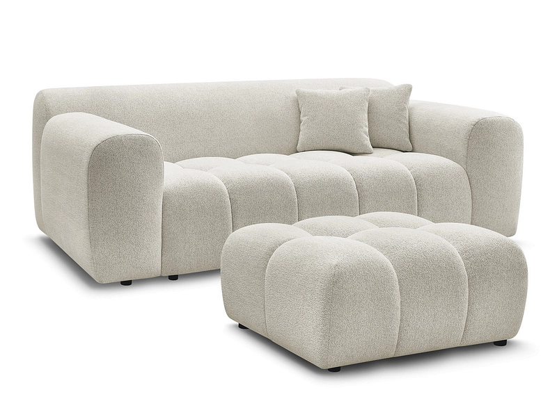 Canapé 2 places avec pouf BOBOCHIC MELISSE Canapé 2 places avec pouf BOBOCHIC MELISSE