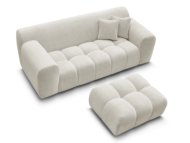 Canapé 2 places avec pouf BOBOCHIC MELISSE Canapé 2 places avec pouf BOBOCHIC MELISSE
