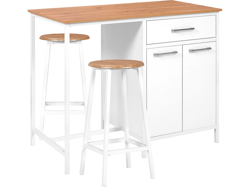 Îlot central BARHUB mdf blanc Îlot central BARHUB mdf blanc