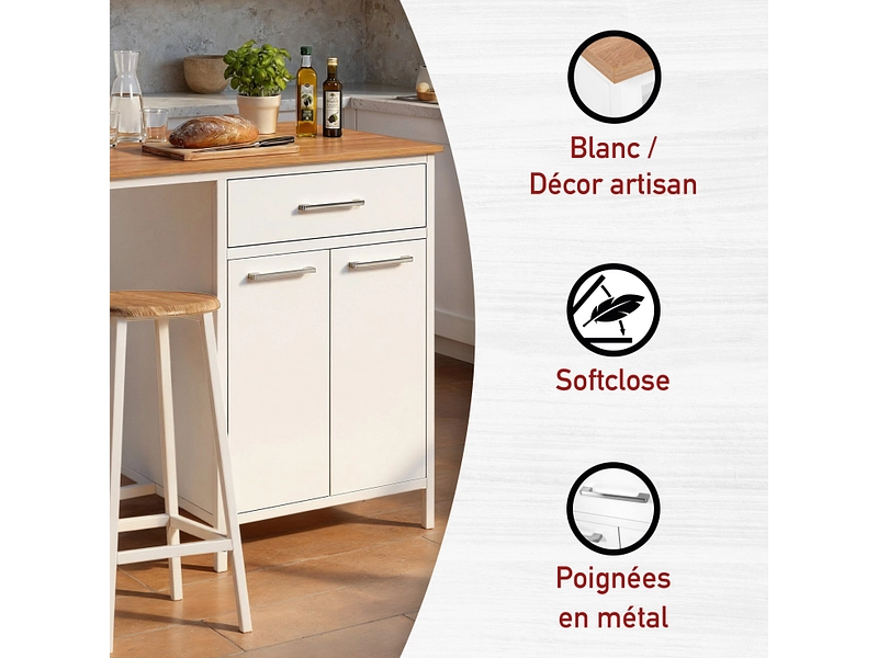 Îlot central BARHUB mdf blanc Îlot central BARHUB mdf blanc