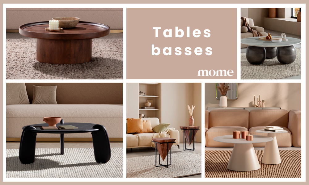 plusieurs tables basses mome dans des salons modernes