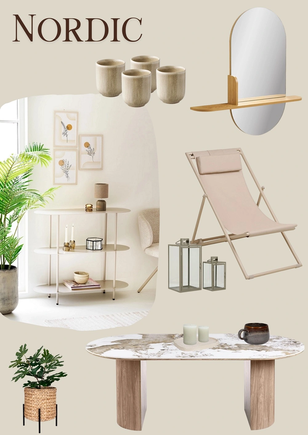 Inspiration für die Frühjahrsdekoration in Beige und Weiss