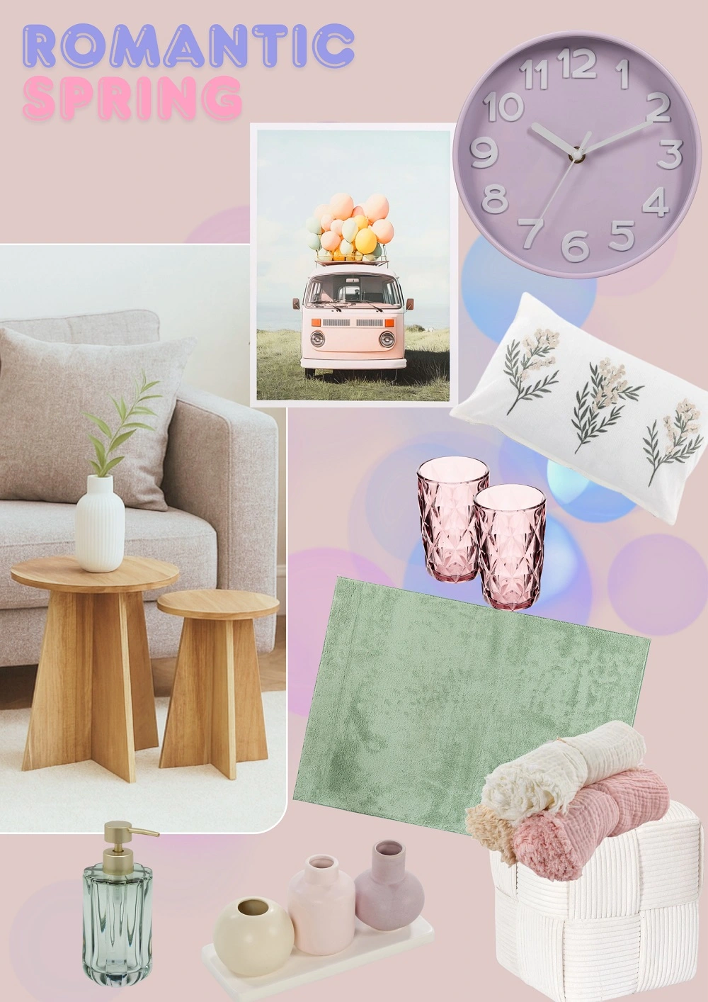 Inspiration für die Dekoration im Frühling in Pastellfarben